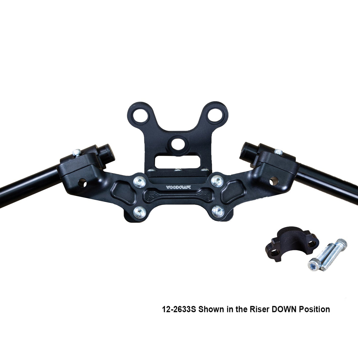 Woodcraft Clip-On Adapter Plate w/ Gauge Mount 18-21 Ducati Monster 797/821 | 1.5 inch Standard Rise w/ Standard Black Bars and Reservoir Spacer