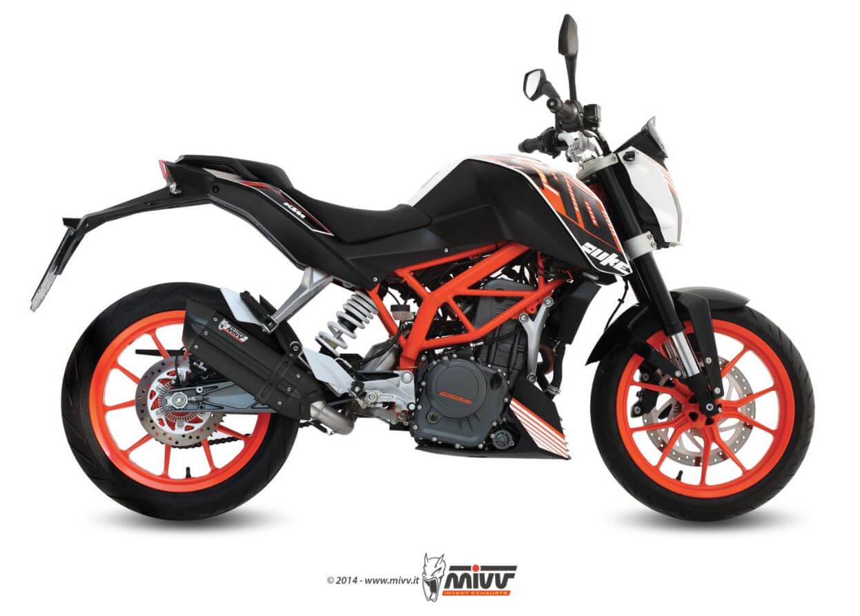 MIVV Suono Black Steel Full System Exhaust '13-'16 KTM 390 Duke