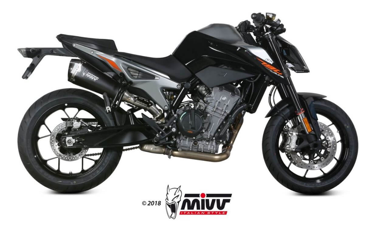 MIVV Delta Race Black Stainless Steel Slip-On Exhaust '18-'23 KTM 790/890 Duke