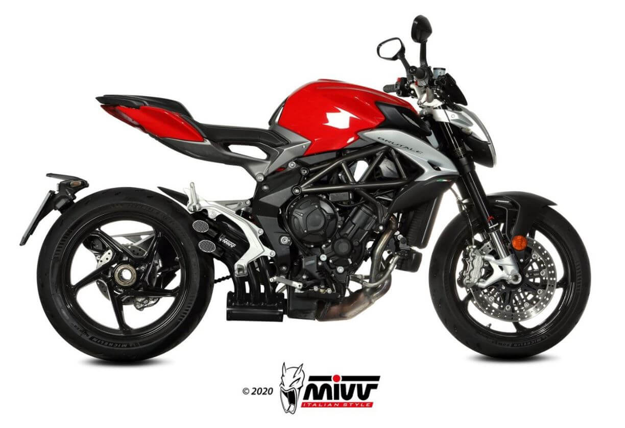 MIVV Speed Edge Black Stainless Steel Slip-On Exhaust '17-'23 MV Agusta Brutale 800 RR