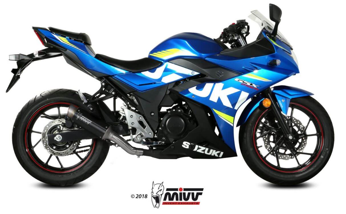 MIVV GP Pro Black Stainless Steel Slip-On Exhaust '17-'20 Suzuki GSX-250 R