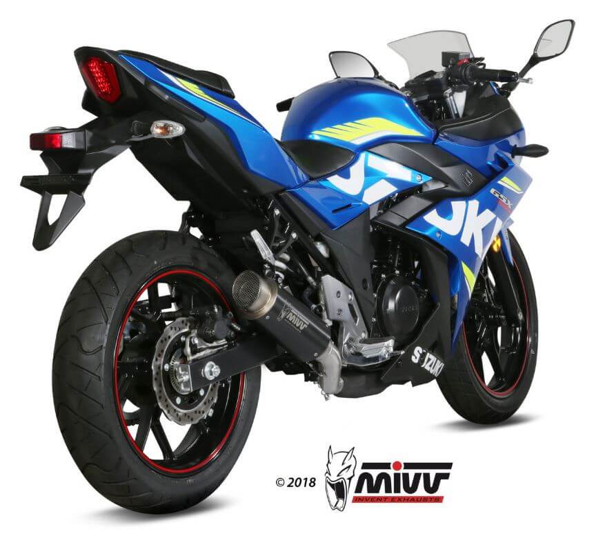 MIVV GP Pro Black Stainless Steel Slip-On Exhaust '17-'20 Suzuki GSX-250 R