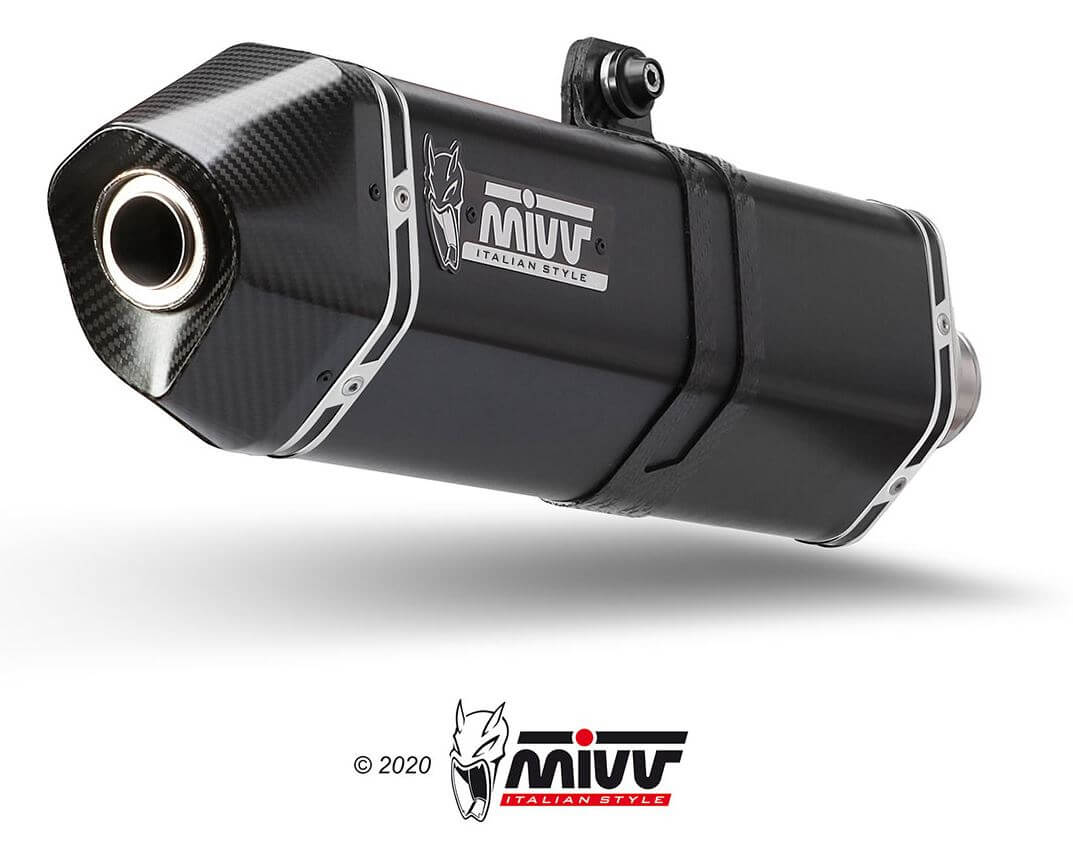 MIVV Speed Edge Black Stainless Steel Slip-On Exhaust '08-'17 Suzuki Hayabusa