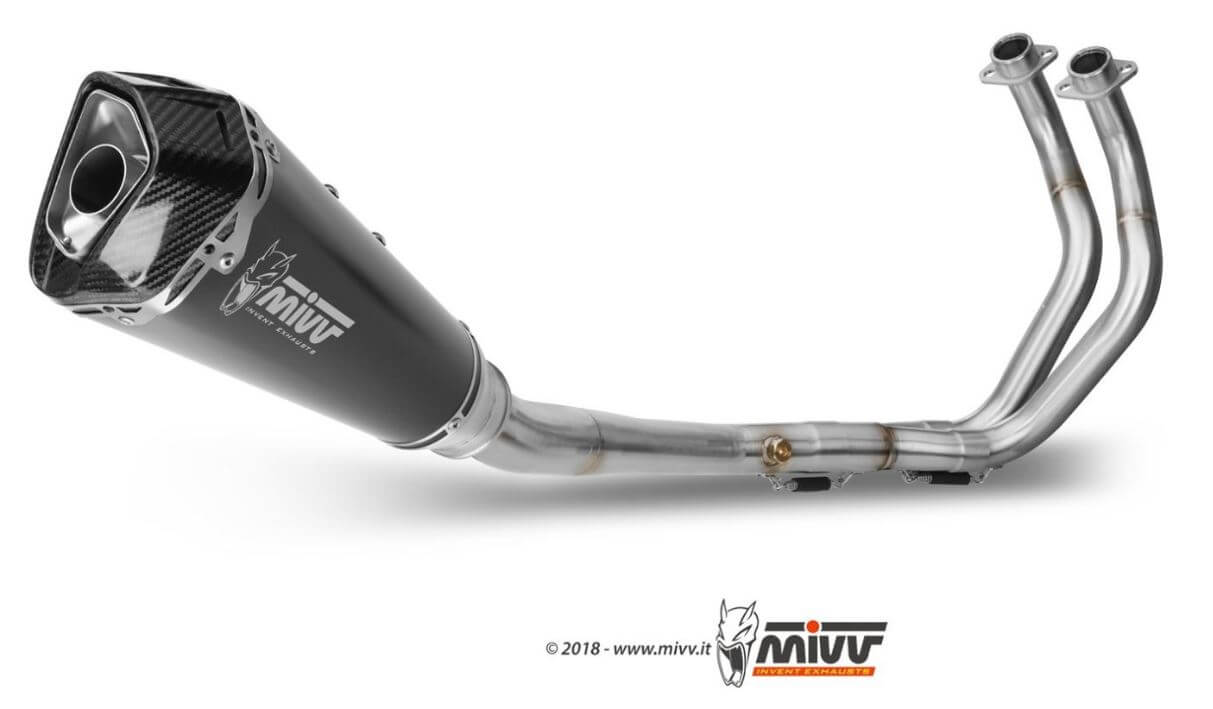 MIVV Delta Race Black Stainless Steel Full System Exhaust (High) '14-'20 Yamaha MT/FZ-07