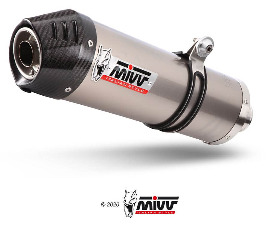 MIVV Oval Titanium/Carbon Cap Slip-On Exhaust '13-'18 BMW R 1200 GS/ADV