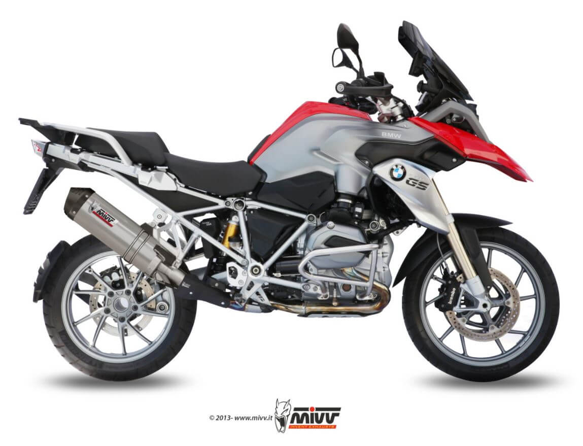 MIVV Oval Titanium/Carbon Cap Slip-On Exhaust '13-'18 BMW R 1200 GS/ADV