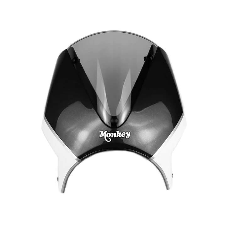 Pyramid Fly Screen Honda Monkey 125 '18-'20 | Shining Black/Ross White