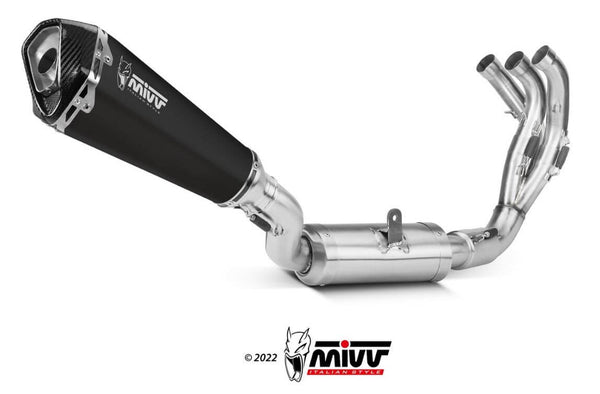 MIVV Delta Race Black Stainless Steel Full System Exhaust '21-'23 Yamaha Tracer 9/GT
