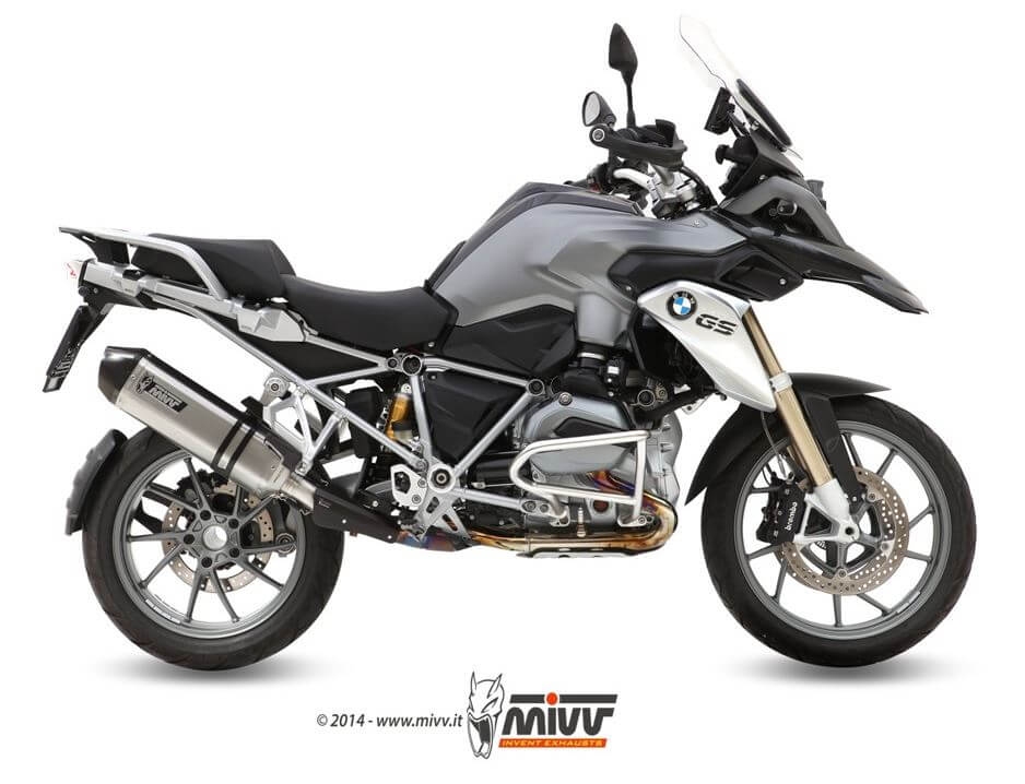 MIVV Speed Edge Stainless Steel Slip-On Exhaust '13-'18 BMW R 1200 GS/ADV