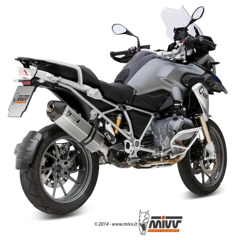 MIVV Speed Edge Stainless Steel Slip-On Exhaust '13-'18 BMW R 1200 GS/ADV
