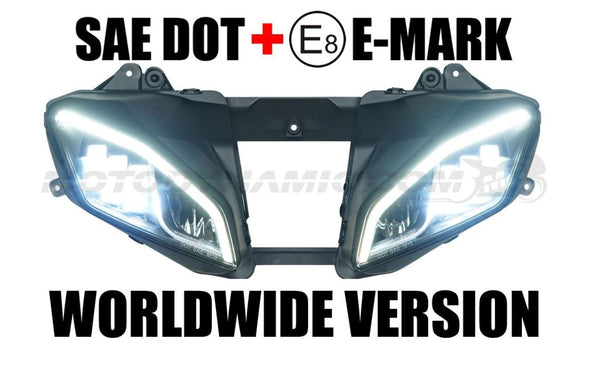 Motodynamic Full LED Projection Head Light Assembly with DRL '08-'16 Yamaha R6