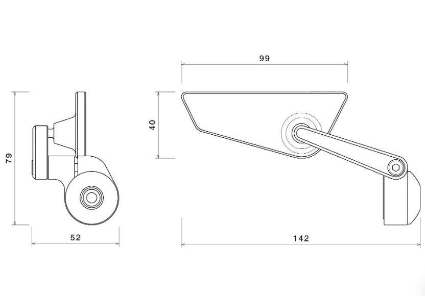 Rizoma Cut-Edge Universal Bar End Mirror