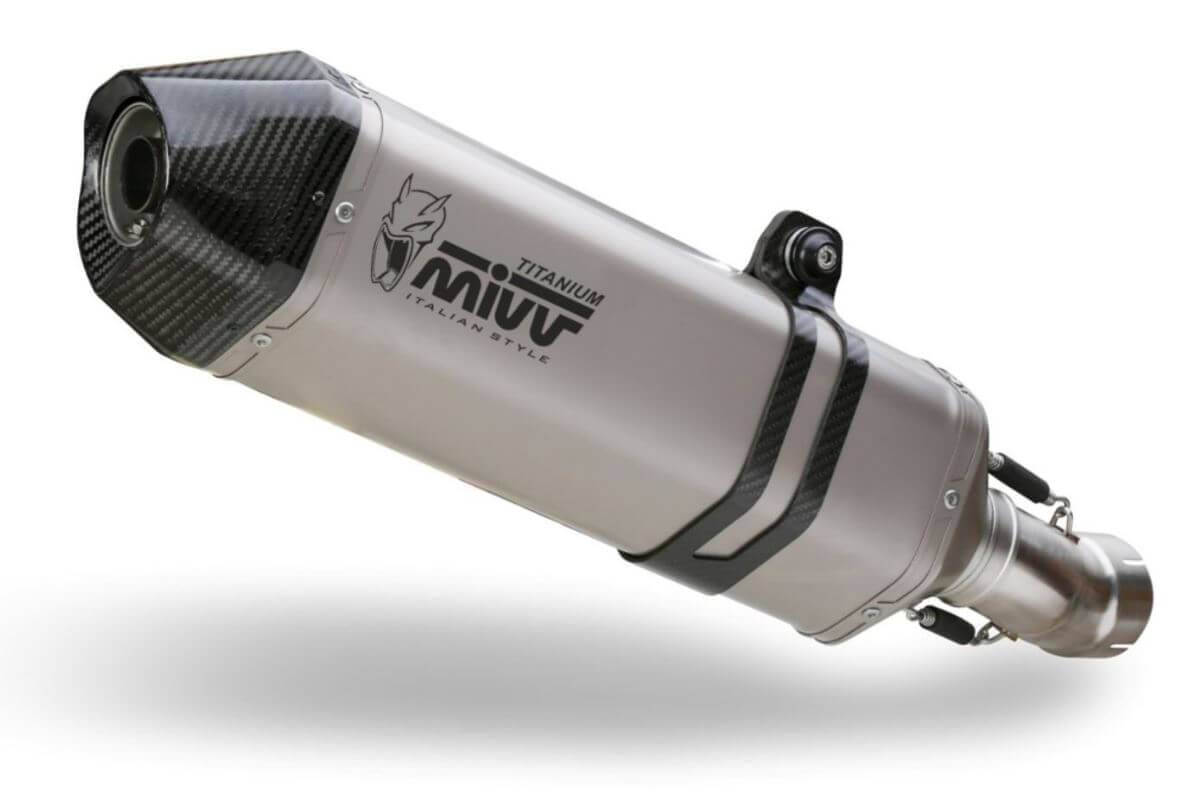 MIVV Speed Edge Titanium/Carbon Cap Slip-On Exhaust '13-'18 BMW R 1200 GS/ADV