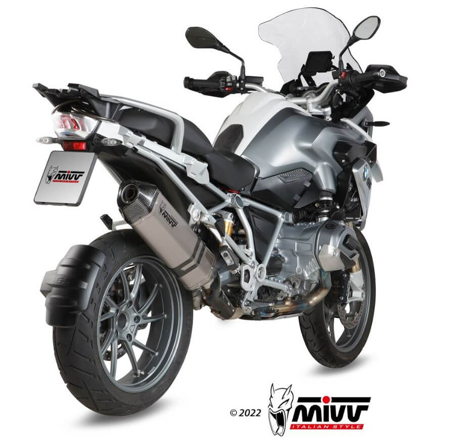 MIVV Speed Edge Titanium/Carbon Cap Slip-On Exhaust '13-'18 BMW R 1200 GS/ADV