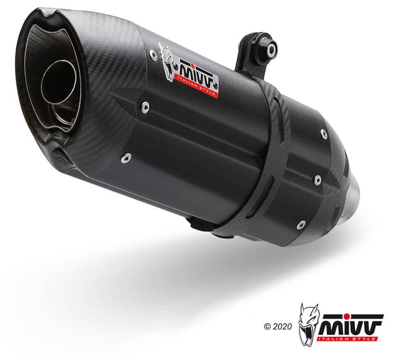 MIVV Suono Black Stainless Steel Slip-On Exhaust '15-'23 Yamaha R3