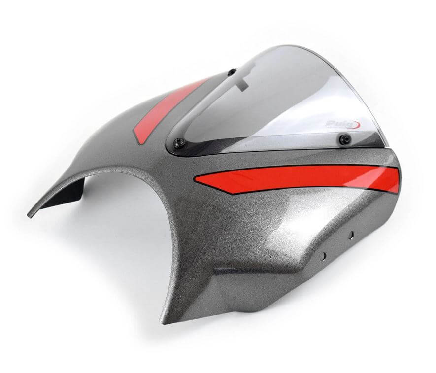 Pyramid Fly Screen '21-'23 Triumph Trident 660 | Silver Ice/Diablo Red