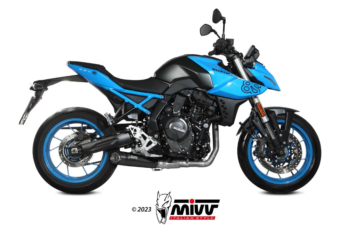 MIVV X-M5 Black Stainless Steel Full Exhaust 23-24 Suzuki GSX-8S/R MIVV X-M5 Black Stainless Steel Full Exhaust 23-24 Suzuki GSX-8S/R