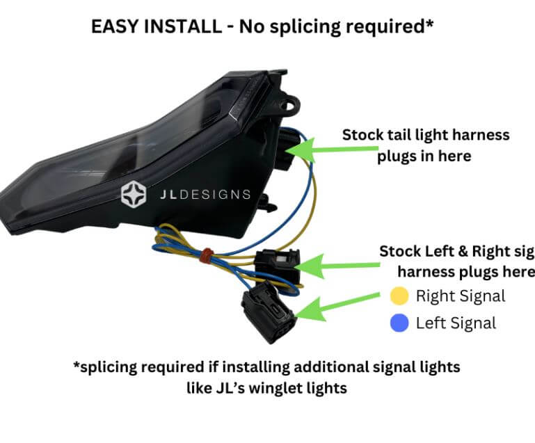 JLdesigns/リアサイドマーカー JL Designs LED Tail Light & Turn Signal Kit 15-26 Yamaha R1/R1M/R1S