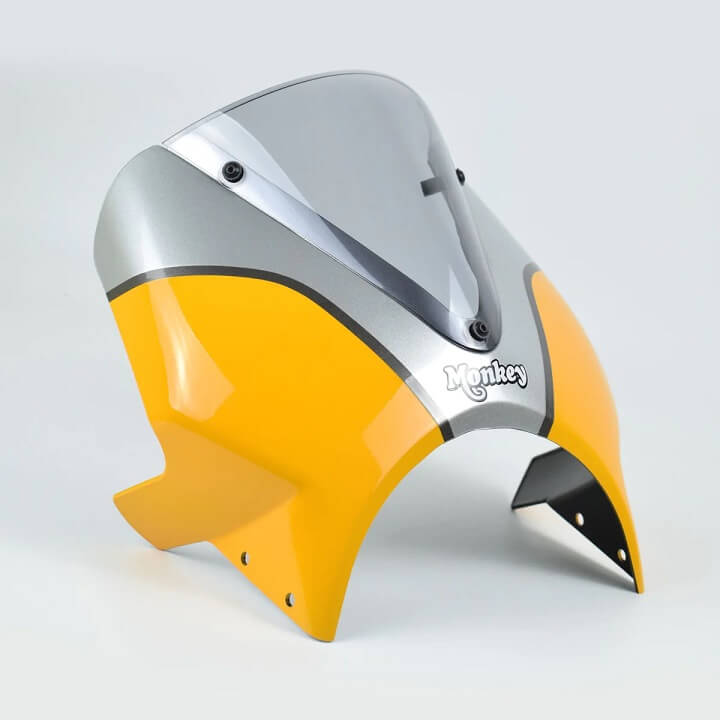 Pyramid Fly Screen Honda Monkey 125 '21-'23 | Banana Yellow/Silver