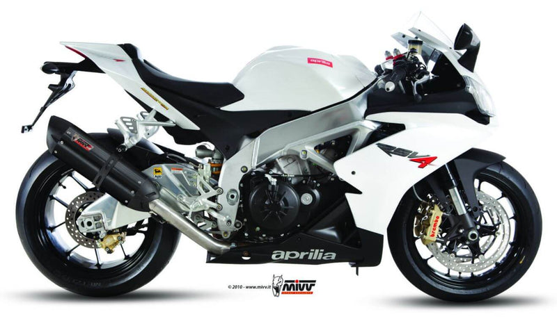 MIVV Suono Black Stainless Steel Slip-On Exhaust '09-'16 Aprilia RSV4/Tuono V4