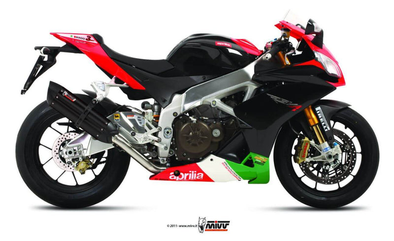 MIVV Suono Black Stainless Steel Slip-On Exhaust '11-'16 Aprilia RSV4/Tuono V4 APRC