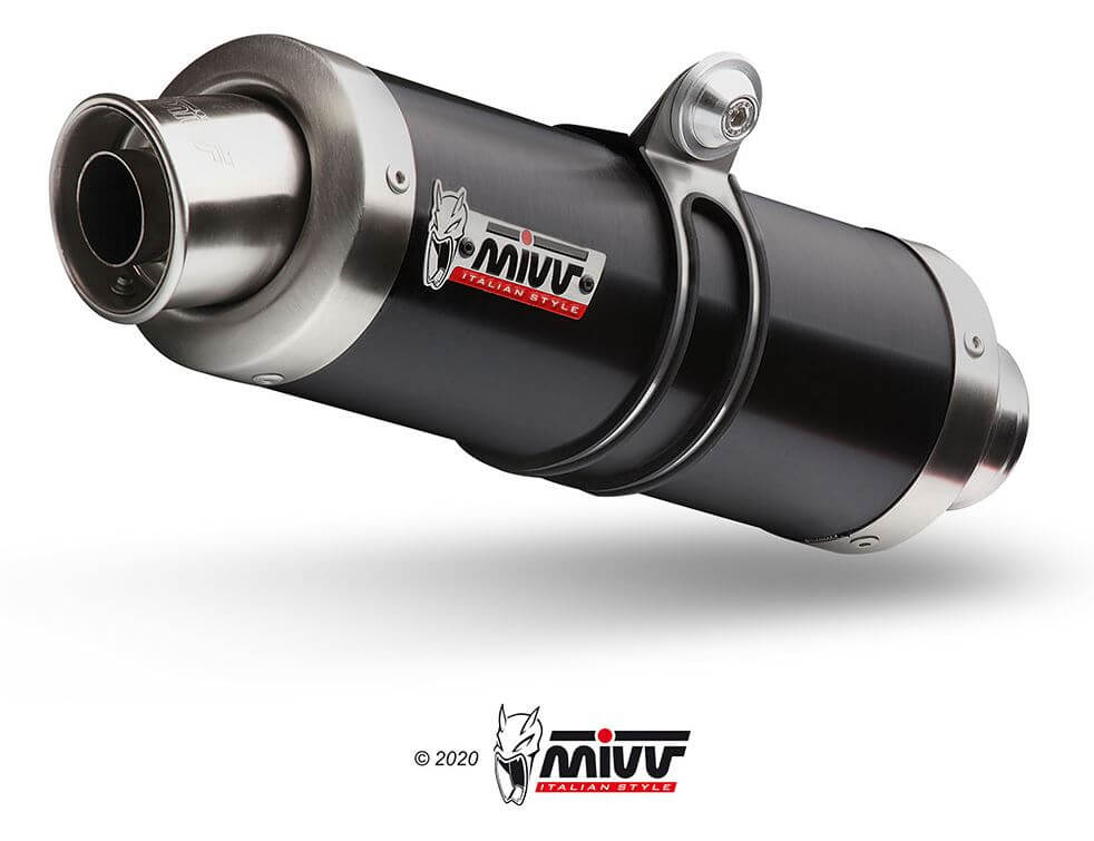 MIVV GP Black Stainless Steel Slip-On Exhaust '07-'12 Triumph Street Triple 675