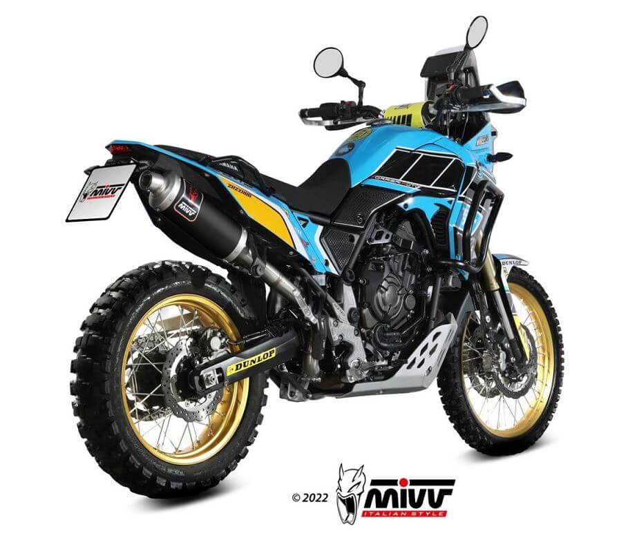 MIVV Dakar Black Stainless Slip-On Exhaust '19-'23 Yamaha Tenere 700