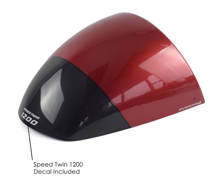 Pyramid Seat Cowl 2024 Triumph Speed Twin 1200 | Carnival Red & Storm Grey