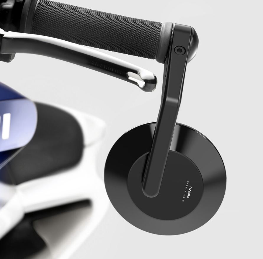 Rizoma Eccentrico Motorcycle Bar Mount Mirror (Each)