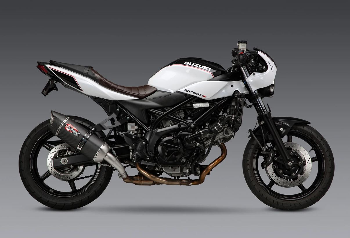 Yoshimura AT2 Carbon Slip-On Exhaust 17-26 Suzuki SV650, 19-24 SV650X
