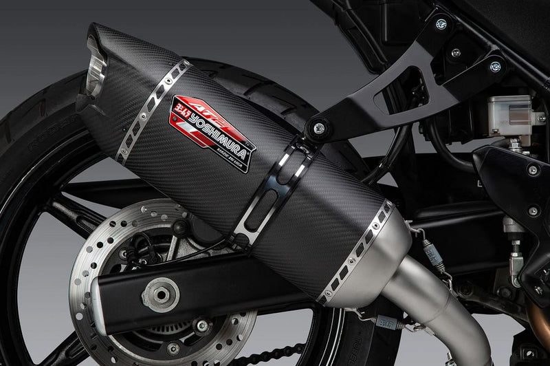 Yoshimura AT2 Carbon Slip-On Exhaust 17-24 Suzuki SV650, 19-24 SV650X