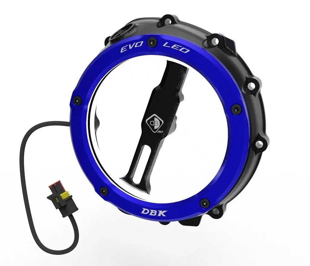 DBK EVO LED Clear Clutch Cover 19-25 BMW S1000RR, 21-25 S1000R/XR, 23-25 M1000R, 21-24 M1000RR, 24-25 M1000XR