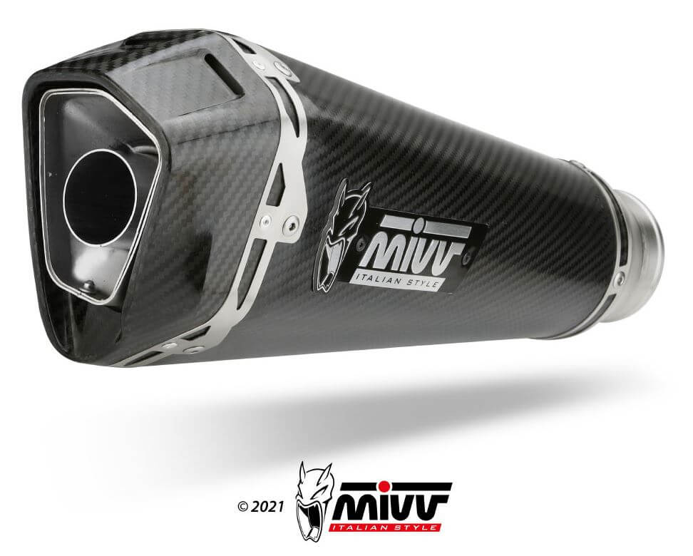 MIVV Delta Race Carbon Stainless Steel Slip-On Exhaust '17-'20 Aprilia RSV4