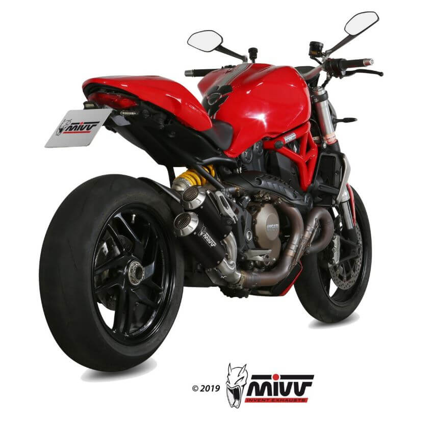 MIVV MK3 Black Stainless Steel Slip-On Exhaust '14-'16 Ducati Monster 1200/S