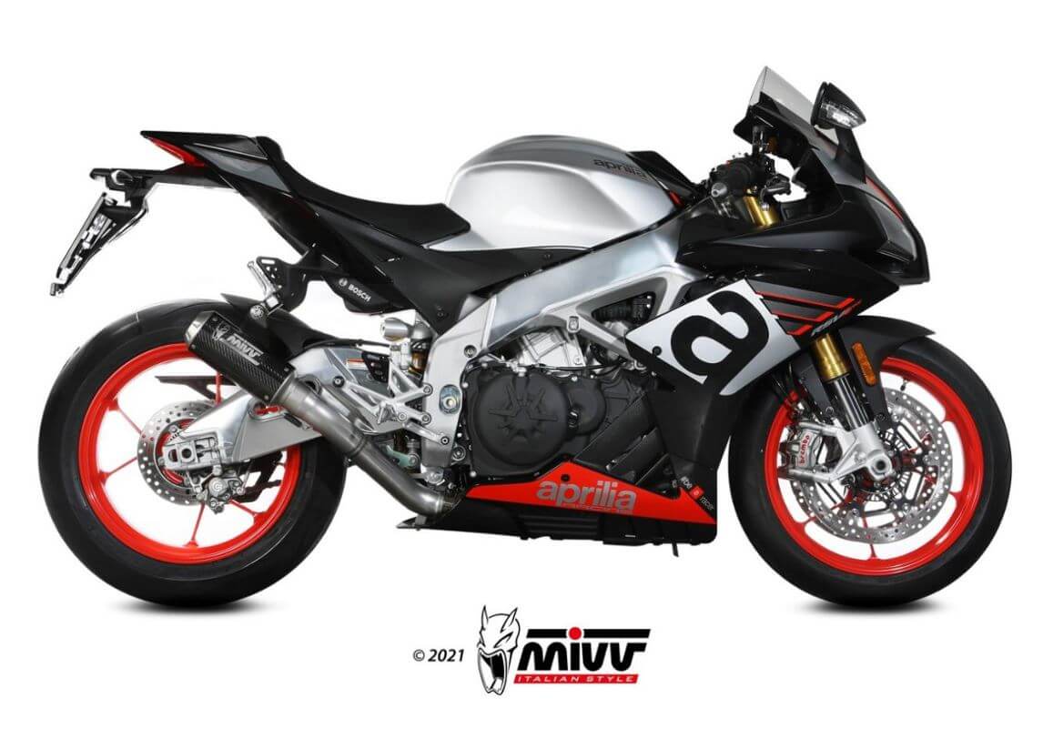 MIVV MK3 Carbon Stainless Steel Slip-On Exhaust '17-'20 Aprilia RSV4