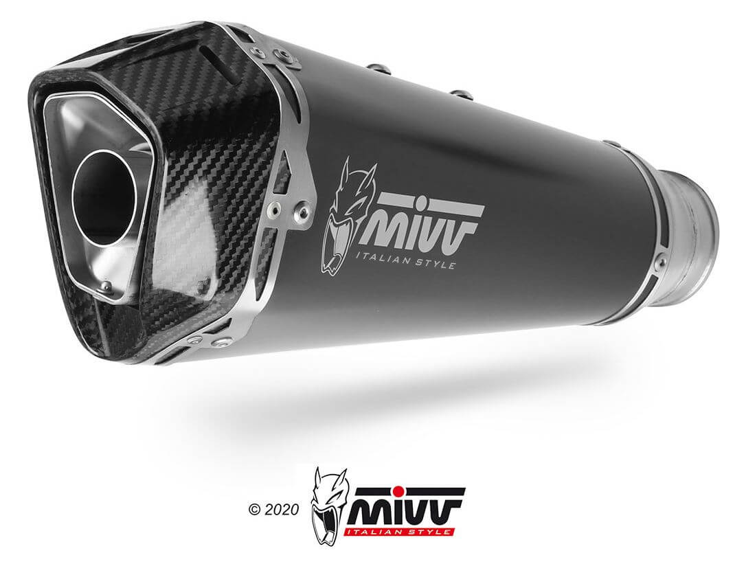 MIVV Delta Race Black Stainless Steel Slip-On Exhaust '17-'21 Ducati Monster 1200