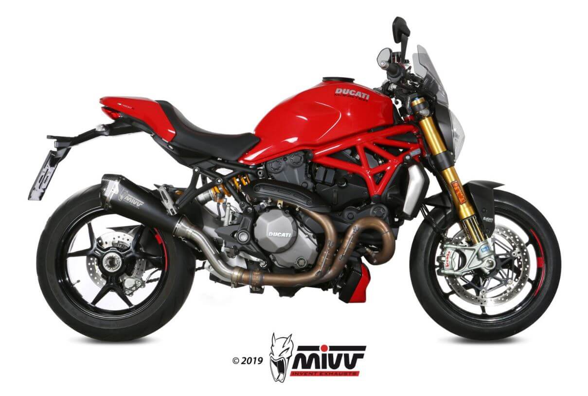 MIVV Delta Race Black Stainless Steel Slip-On Exhaust '18-'20 Ducati Monster 821