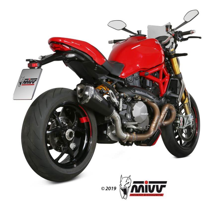 MIVV Delta Race Black Stainless Steel Slip-On Exhaust '17-'21 Ducati Monster 1200