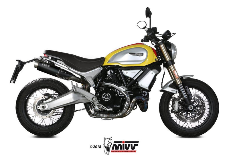 MIVV GP Pro Black Stainless Steel Slip-On Exhaust '18-'20 Ducati Scrambler 1100