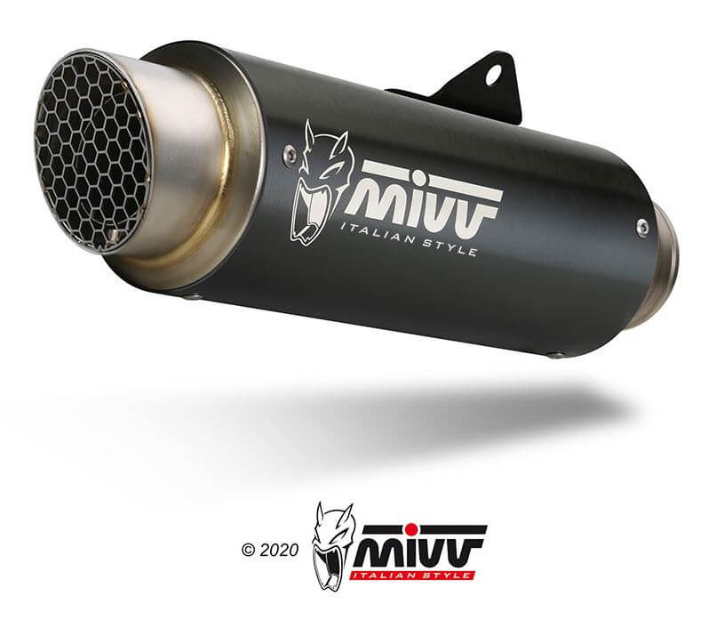 MIVV GP Pro Black Stainless Steel Slip-On Exhaust '15-'20 Ducati Scrambler 800