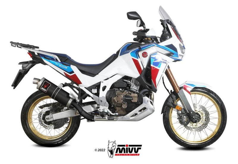 MIVV Dakar Black Stainless Steel Slip-On Exhaust '20-'23 Honda CRF 1100 L Africa Twin