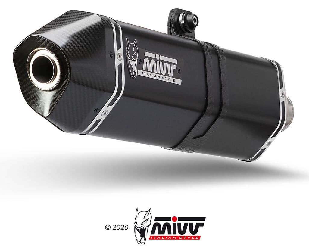 MIVV Speed Edge Black Stainless Steel Slip-On Exhaust '20-'23 Honda CRF 1100 L Africa Twin