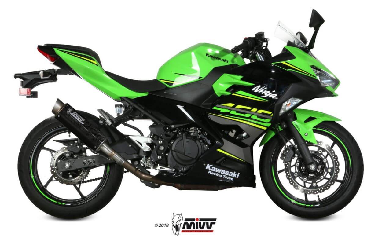 MIVV GP Pro Carbon Slip-On Exhaust '18/'19-'23 Kawasaki Ninja 400/Z400