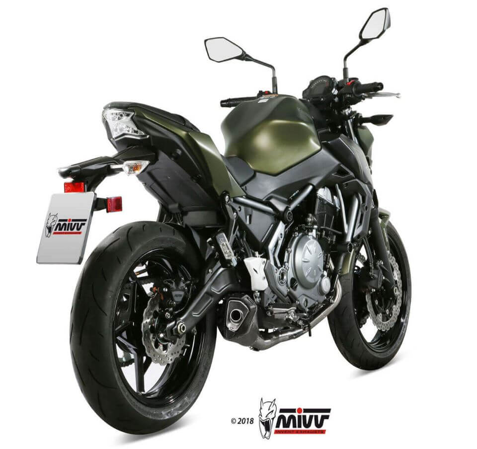 MIVV Delta Race Black Full Exhaust '17-'23 Kawasaki Ninja 650/Z650