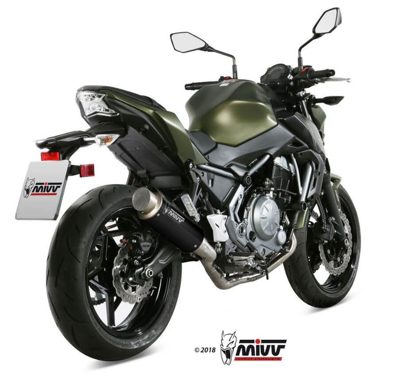 MIVV GP Pro Black Stainless Steel Full System Exhaust '17-'23 Kawasaki Ninja 650/Z650