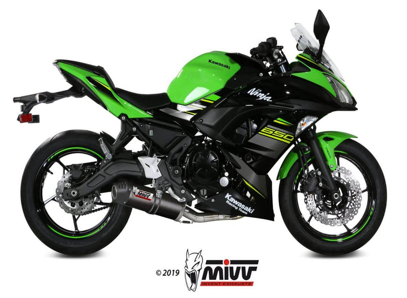 MIVV Oval Carbon Full System Exhaust '17-'23 Kawasaki Ninja 650/Z650