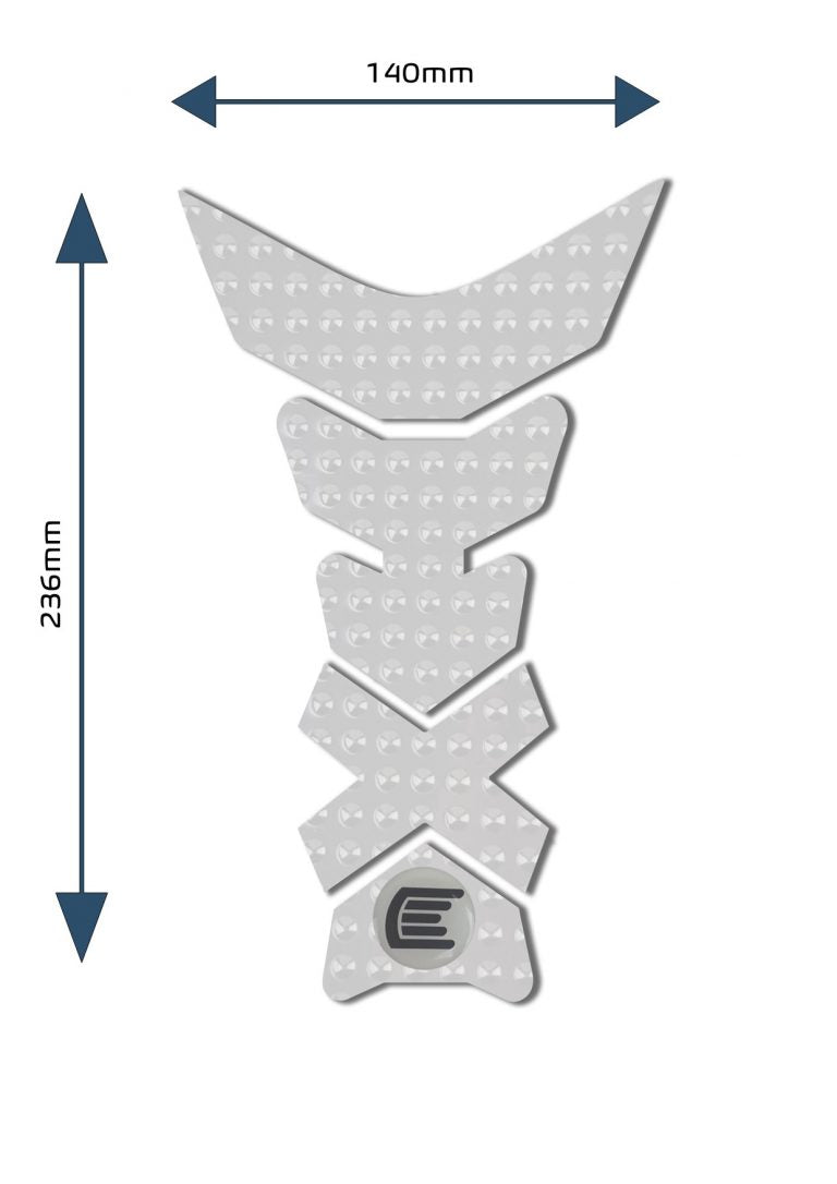 Eazi-Grip Centre Tank Pads in Clear – Design C (PRO)