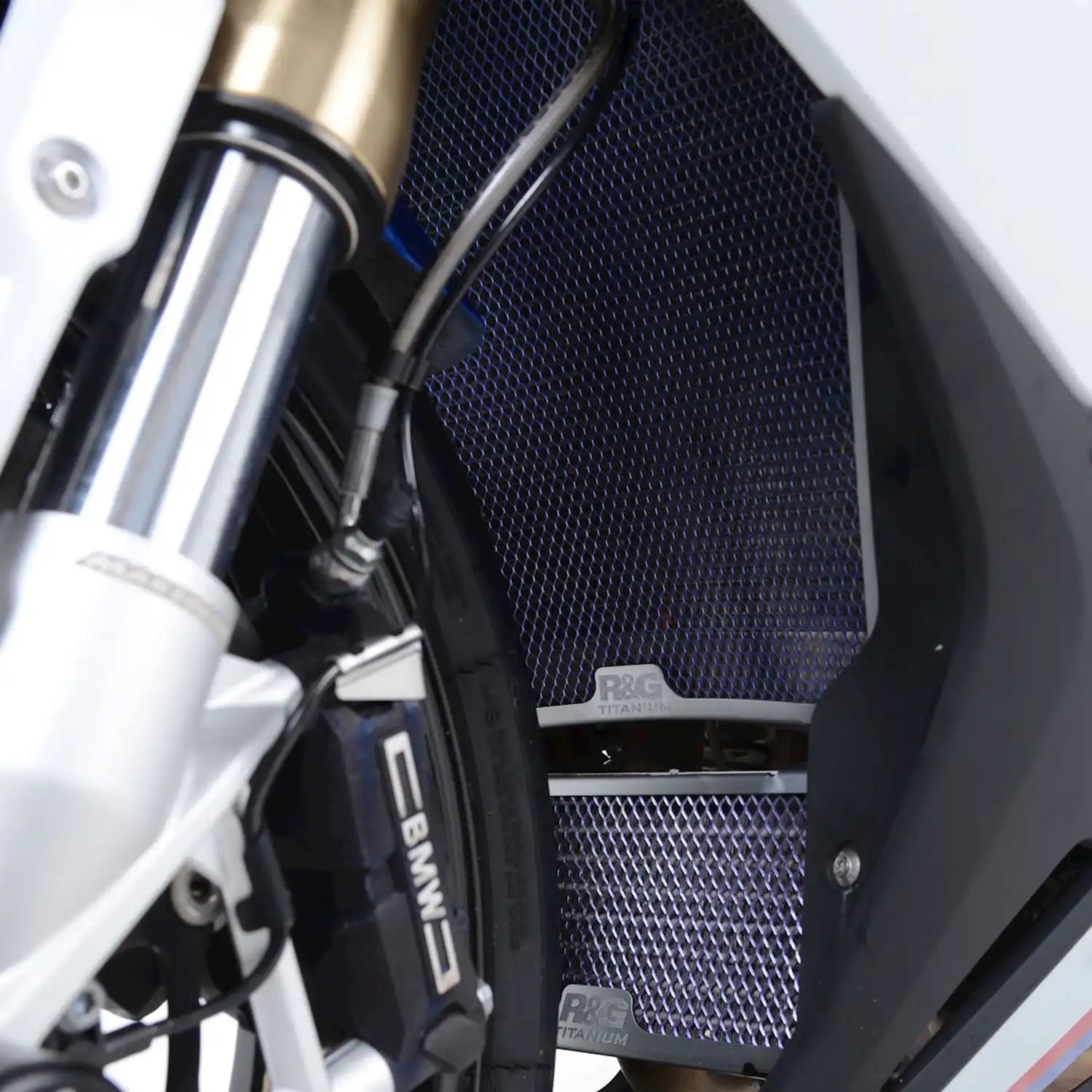 R&G Racing Titanium Radiator Guard 19-24 BMW S1000RR, 21-24 S1000R, 21-24 M1000RR