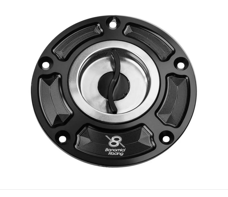 Bonamici Spin Locking Gas/Fuel Cap '07-'17 ZX-6R/ '06+ ZX-10R/ '07-'16 Z800 & Z1000 Silver