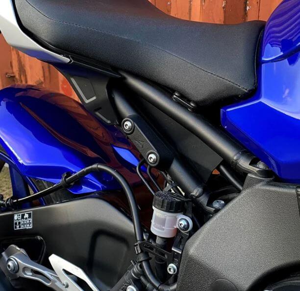 Pyramid Rear Peg Blanking Blocks '16-'23 Yamaha MT-10/SP | Matte Black